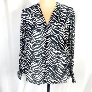 Vince Camuto Animal Impression long Sleeve Top